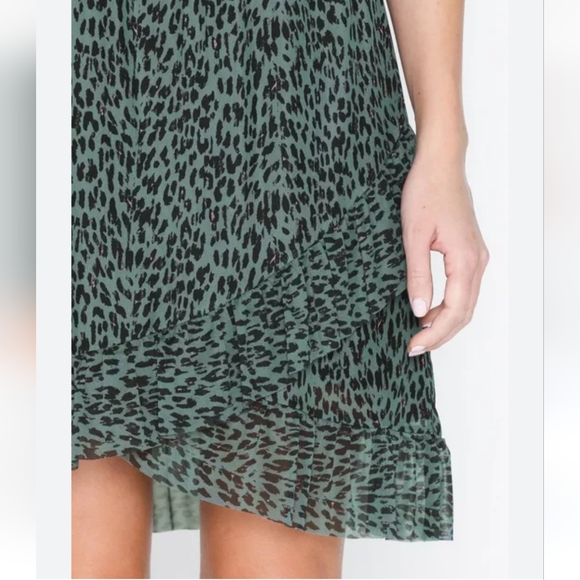 MSCH MOSS COPENHAGEN KALI MESH AOP RUFFLE GREEN MINI SKIRT WOMENS SZ EXTRA SMALL - Picture 5 of 16